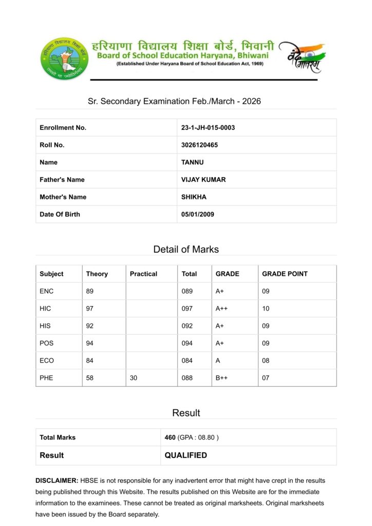 HBSE 12th Result (12)